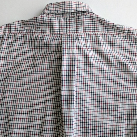 Buttondown Shirt Blue Red Check Casual - Picture 6 of 9